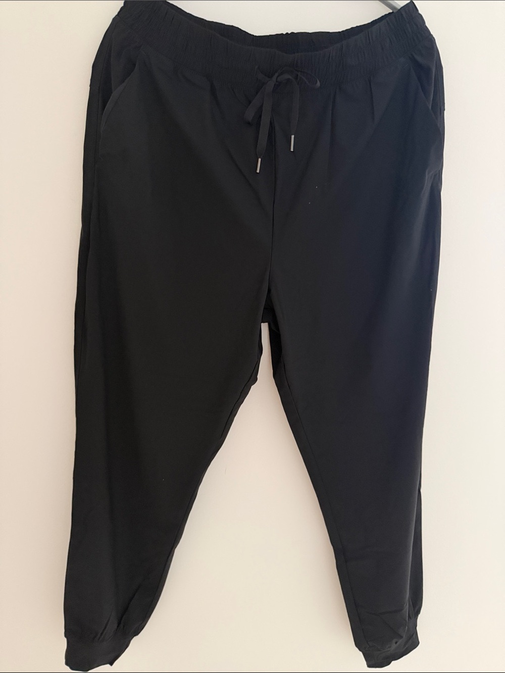 High-Waisted SleekTech Joggers women Black Drawstring Jogger Pants